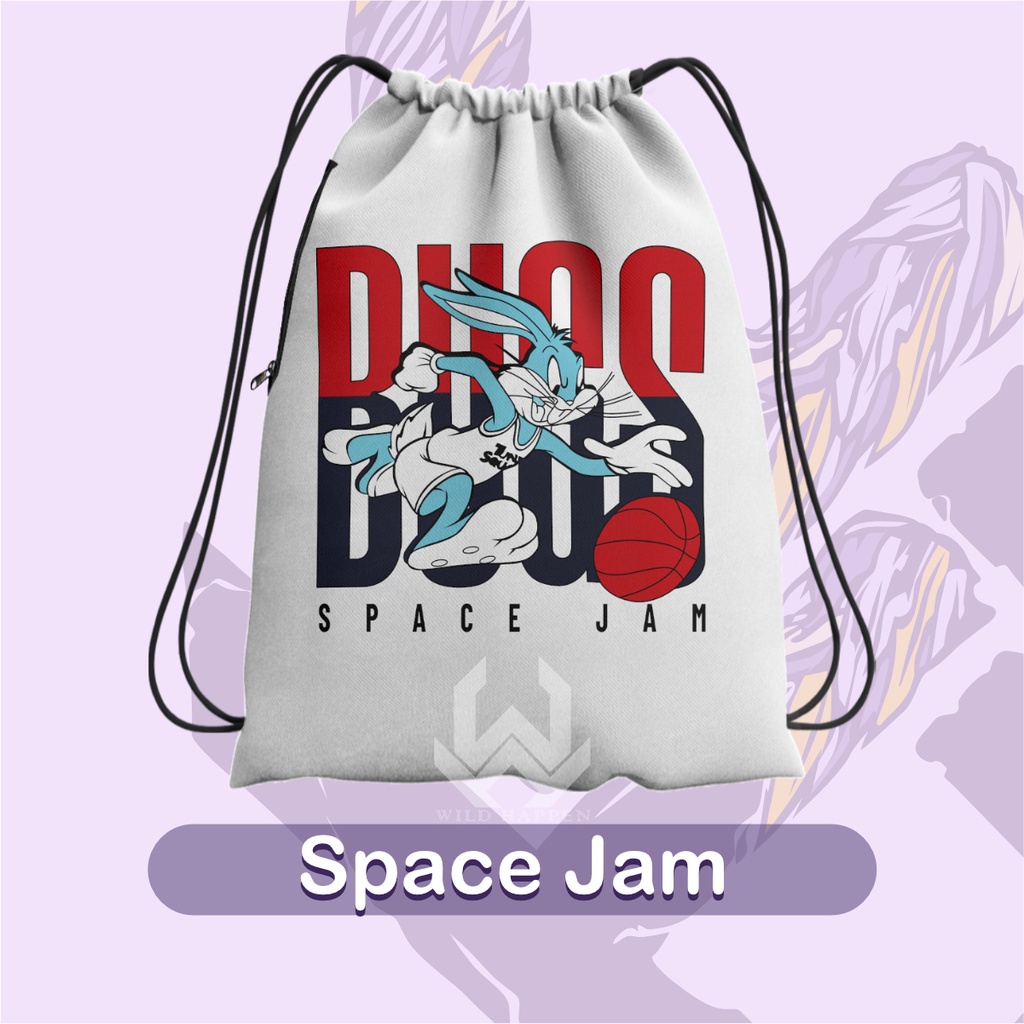 Tas Serut / String Bag Full Print Space Jam Tas Serut Olahraga Futsal Tas serut Olahraga Tas serut S