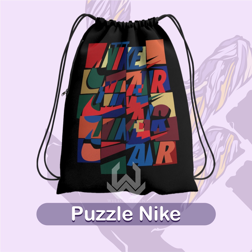 Tas Serut / String Bag Full Print Puzzle Nike | Atheena Store