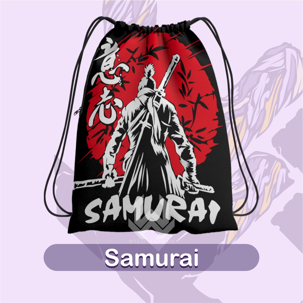 Tas Serut / String Bag Full Print Samurai Tas Serut Olahraga Futsal Tas serut Olahraga Tas serut Sek