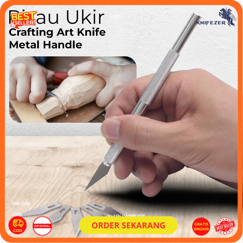 

Pisau Ukir Seni Hobby Crafting Art Knife Metal Handle