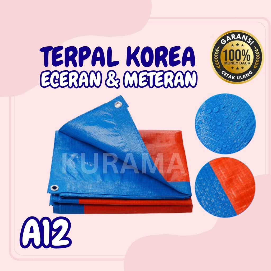 Terpal Korea A12 Plastik Tebal Meteran Lembaran Custom