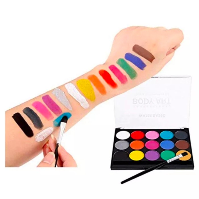 

[BL-0264] PROFESSIONAL FACE AND BODY PAINTING KIT BODY ART (FREE 2 BRUSH) - 15 COLOR 2BRUSH