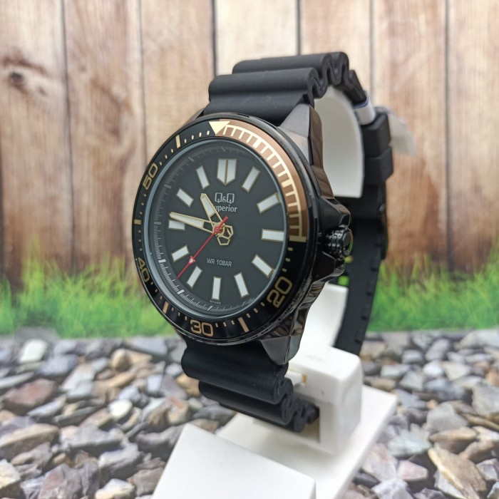 New Q&Q QQ Superior Jam Tangan Pria Strap Karet Biru S374J302Y Original - S374J502Y