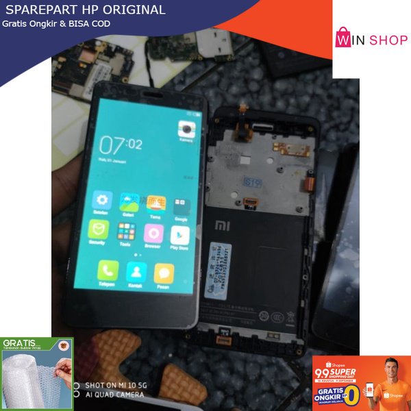 GARANSI LCD TOUCSCREEN TC FULSET BEZEL REDMI 2 ORIGINAL MINUS TOUCHSCREEN READY