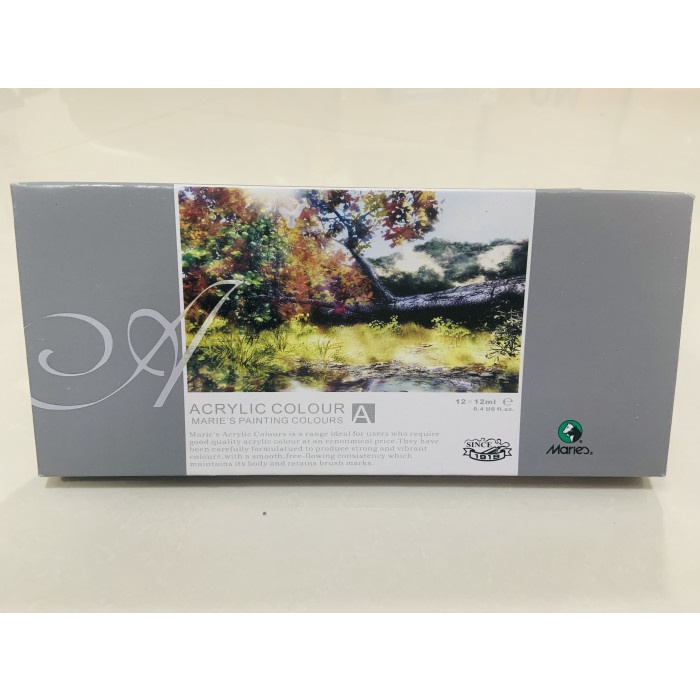 

[LD-0531] Cat Acrylic Maries 12warna *12ml / Cat Akrilik Maries ORI dan Murah