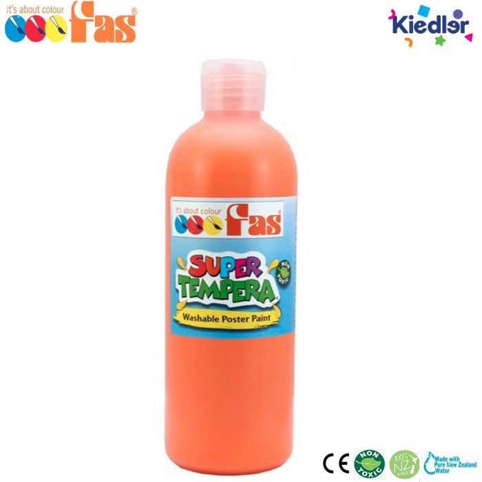 

[New] FAS - Super Tempera Washable Poster Paint 500ml Cat Air Anak Painting - Orange