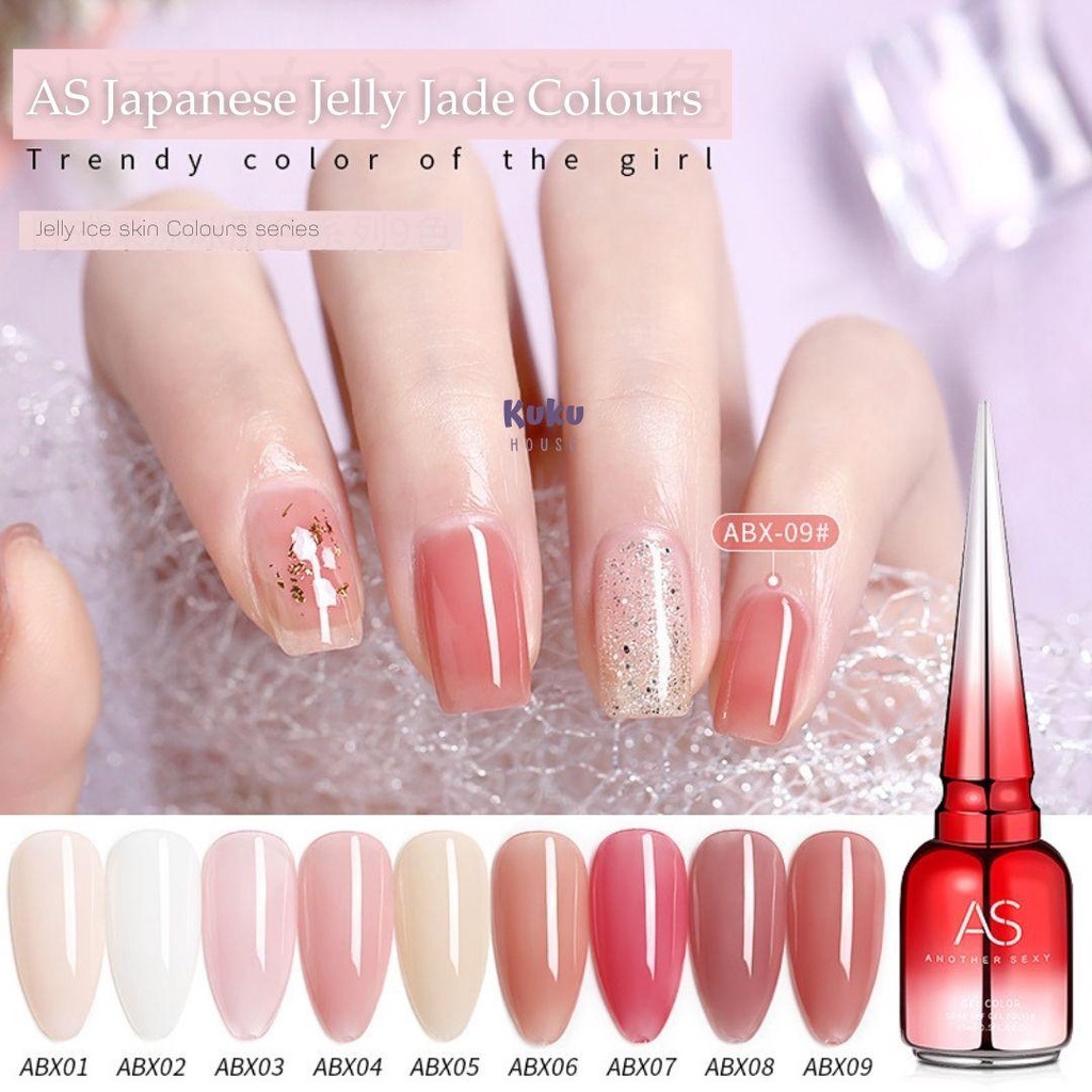 AS Jelly Gel Polish ABX series 15ML satuan/ kutek kuku sehat jelly jade Kukuid