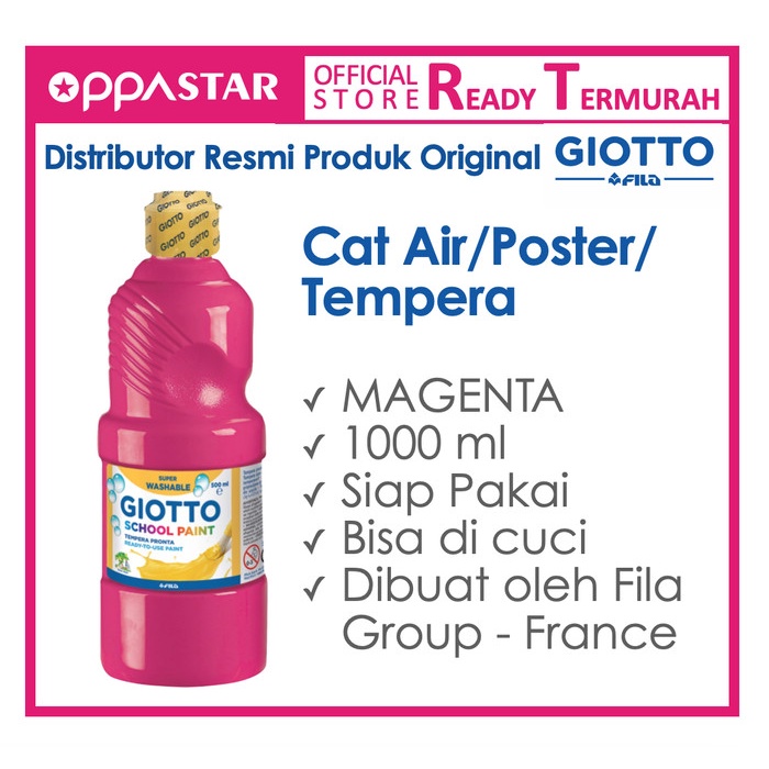 

[New] Giotto School Paint 1000 ml Magenta