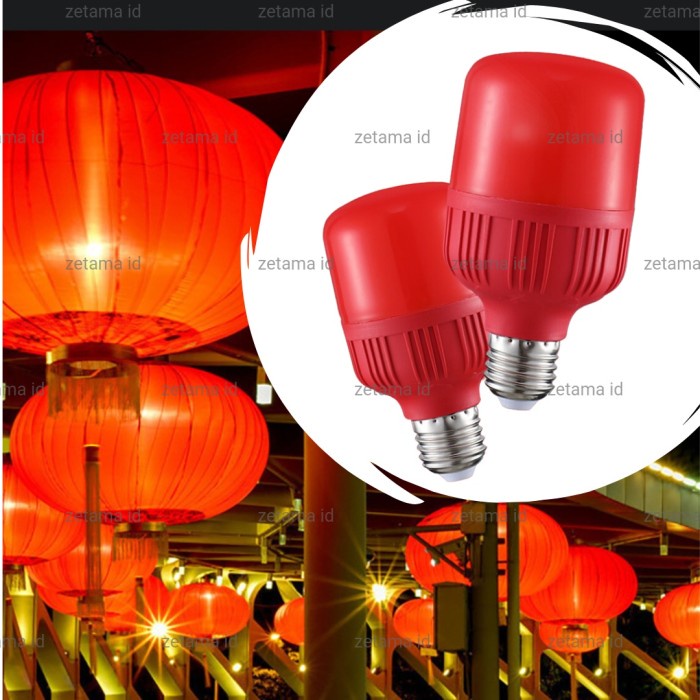 Bohlam Merah Lampion E27 LED Lampu Lampion Imlek Bohlam Altar