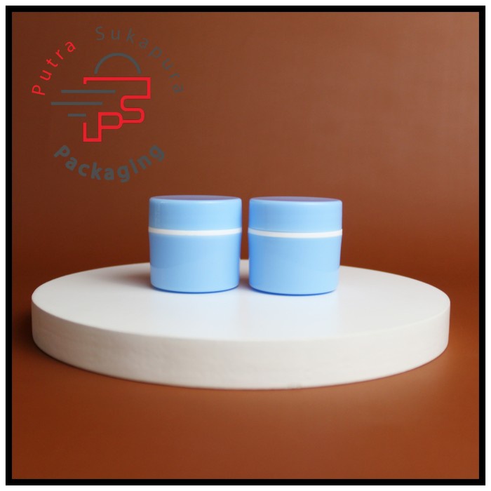 pot pp spatula 10gr biru/pot cream 10gr spatula/pot kosmetik 10gr biru