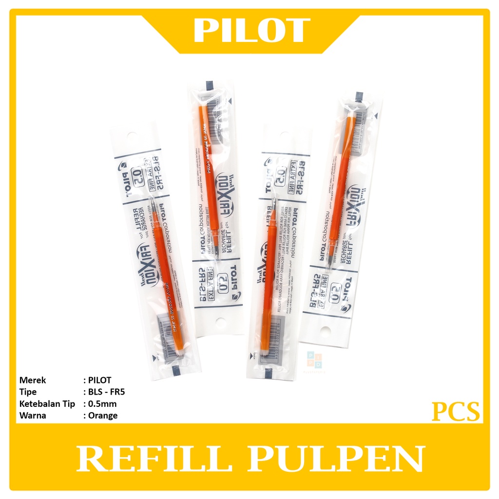 

PILOT - Frixion Pilot Refill Gel Pulpen 0.5mm Orange - Pcs