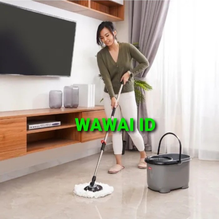 New Tatay Tongkat Pel Bergagang 1 Set Dengan MOP Serbaguna - Tongkat Pel