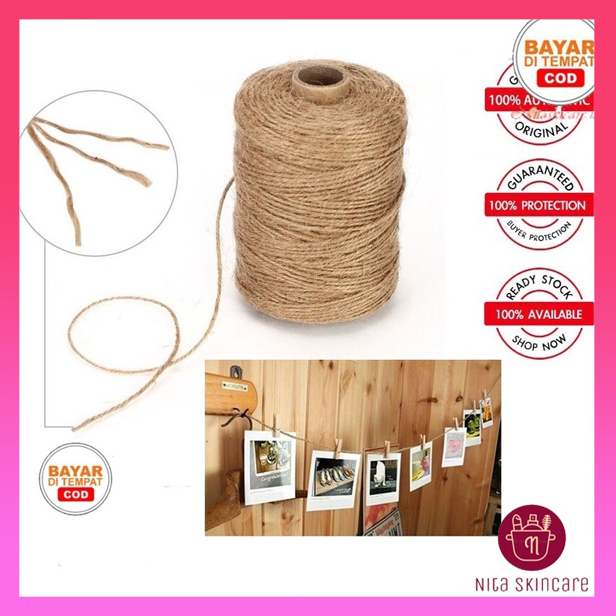 Tali Rami Tali Polaroid Tali Jepitan Wooden Clip Tali Gantungan Foto Hiasan Dinding