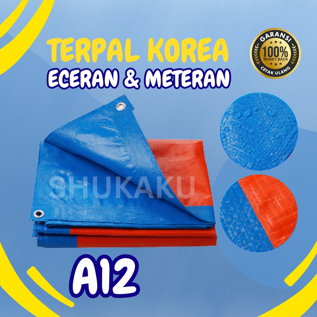Terpal Korea A12 Plastik Tebal Meteran Lembaran Custom