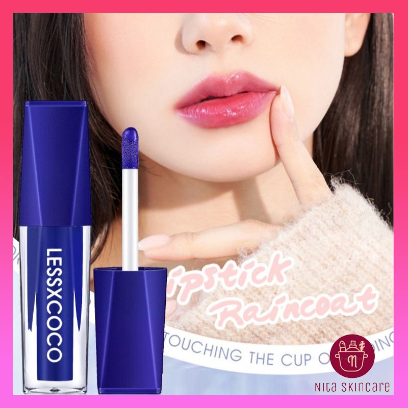 Blue Liquid Lipstick Lessxcoco Color Changing Moisturizing Lip Gloss Biru Rubah Warna Waterproof