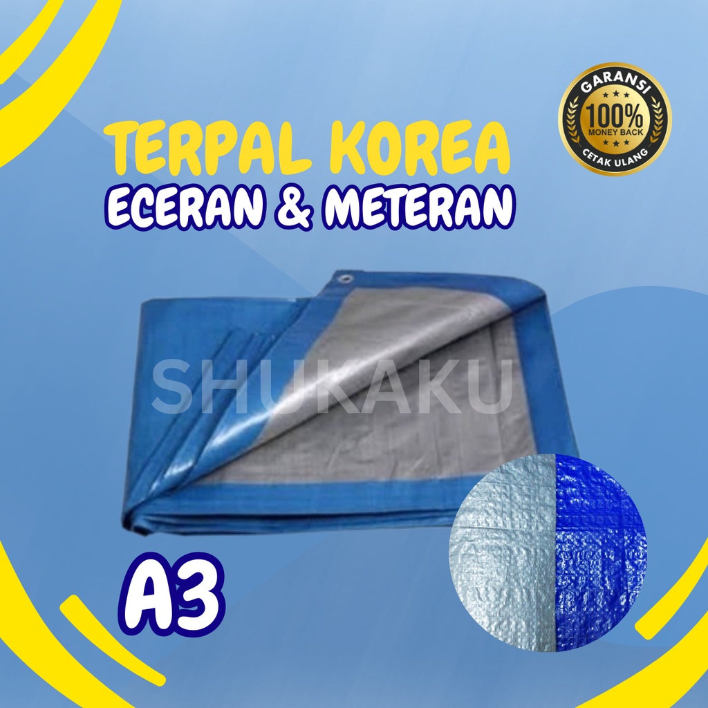 Terpal Korea A3 Plastik Tebal Meteran Lembaran Custom