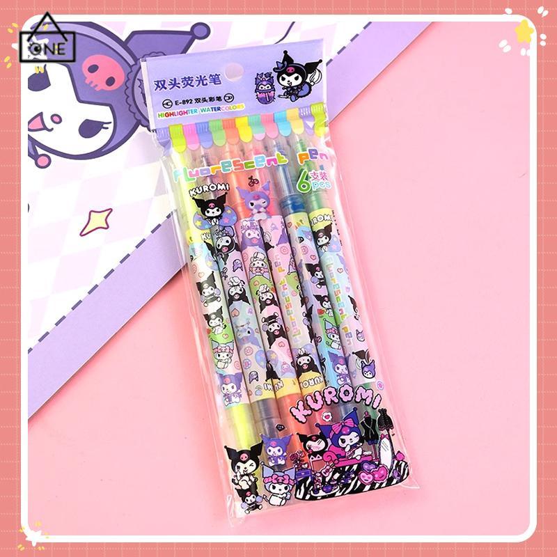 

COD❤️Desain ujung ganda stabilo lucu alat tulis kantor siswa pena doodle Sanrio doodle-A.one