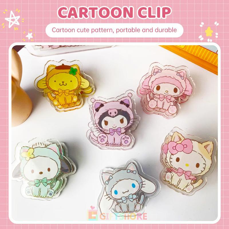 

✨COD Klip Sanrio Lucu Klip Kartun Sisi Ganda Klip Penyimpanan File Siswa-GS
