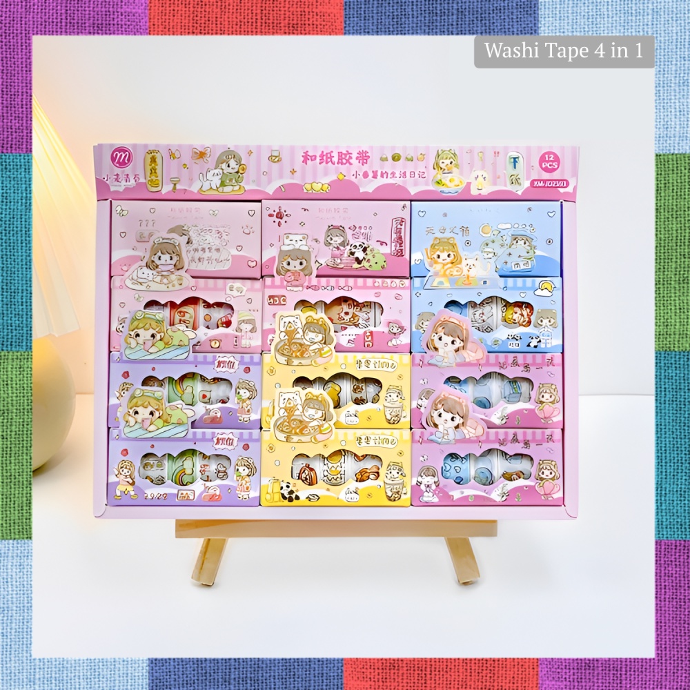 

Washi Tape Roll Set 4 in 1 / Isolasi Kertas Motif Kartun - (GG0291)