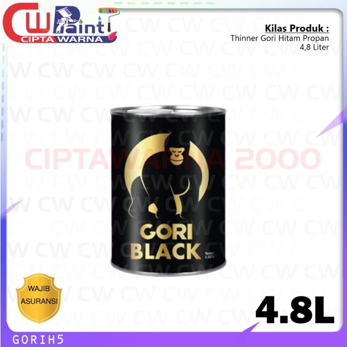 Thinner Gori Black Propan Serbaguna HG High Gloss Anti Kabut 4,8 liter - CWK