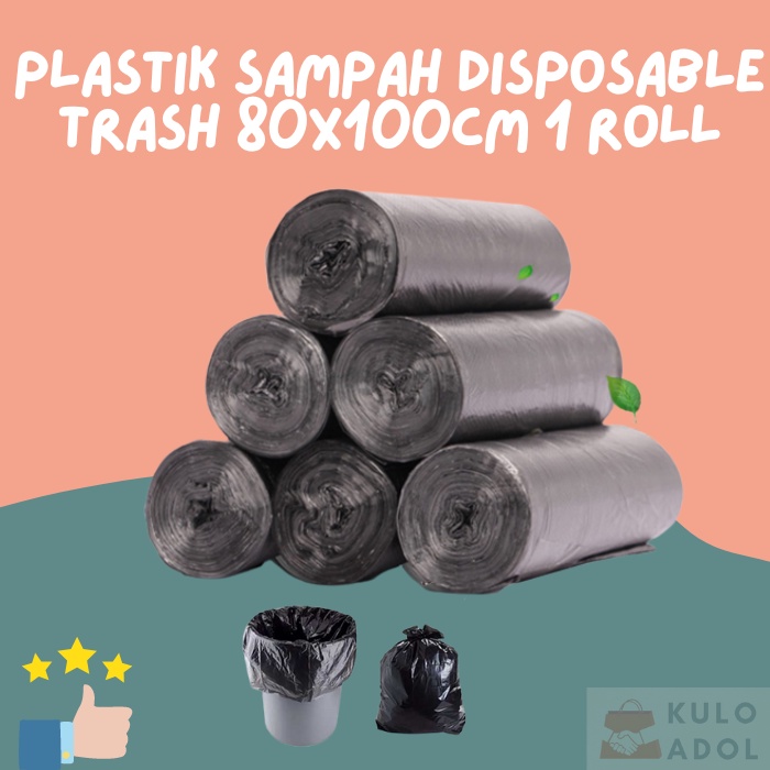 Trash Bag Plastik Sampah Disposable Trash 80x100cm 1 Roll
