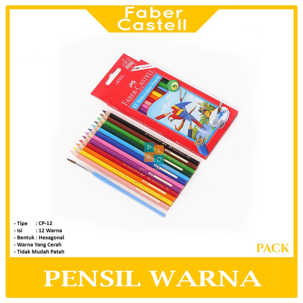 

FABER-CASTELL - Pensil Warna 12 Warna Panjang Watercolour - Set