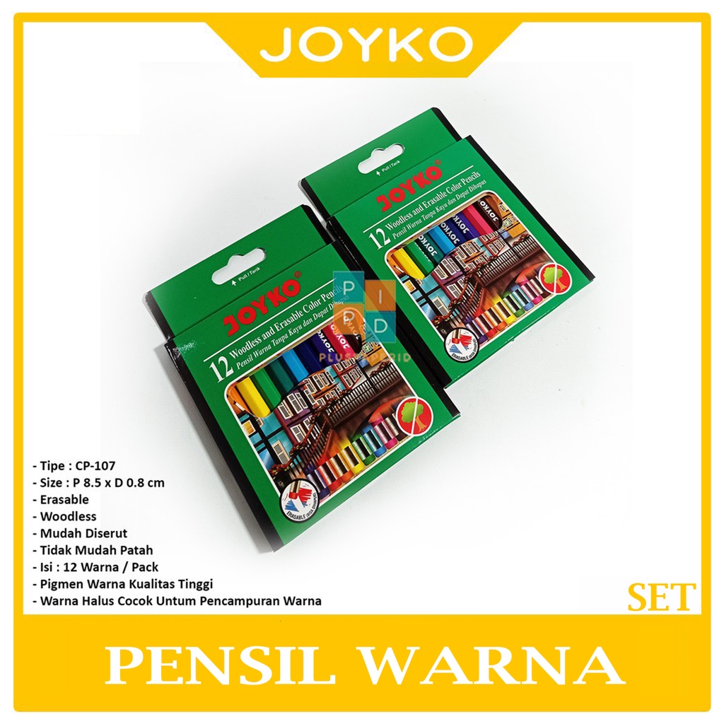 

JOYKO - Pensil Warna Dapat Dihapus CP-120 12 Warna - Set