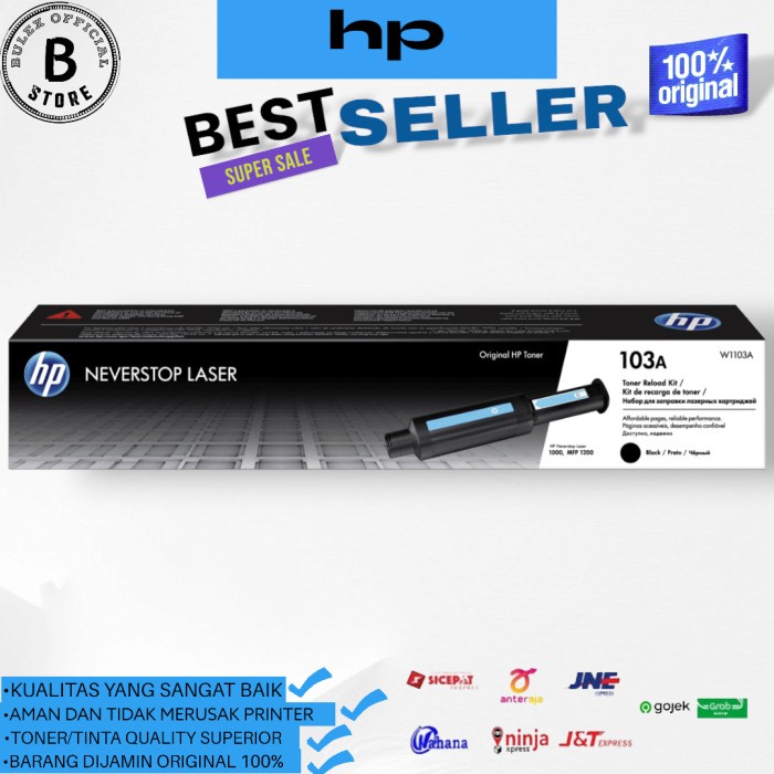 HP 103A Black Black NeverStop Laser Toner Reload Kit ORIGINAL 100%