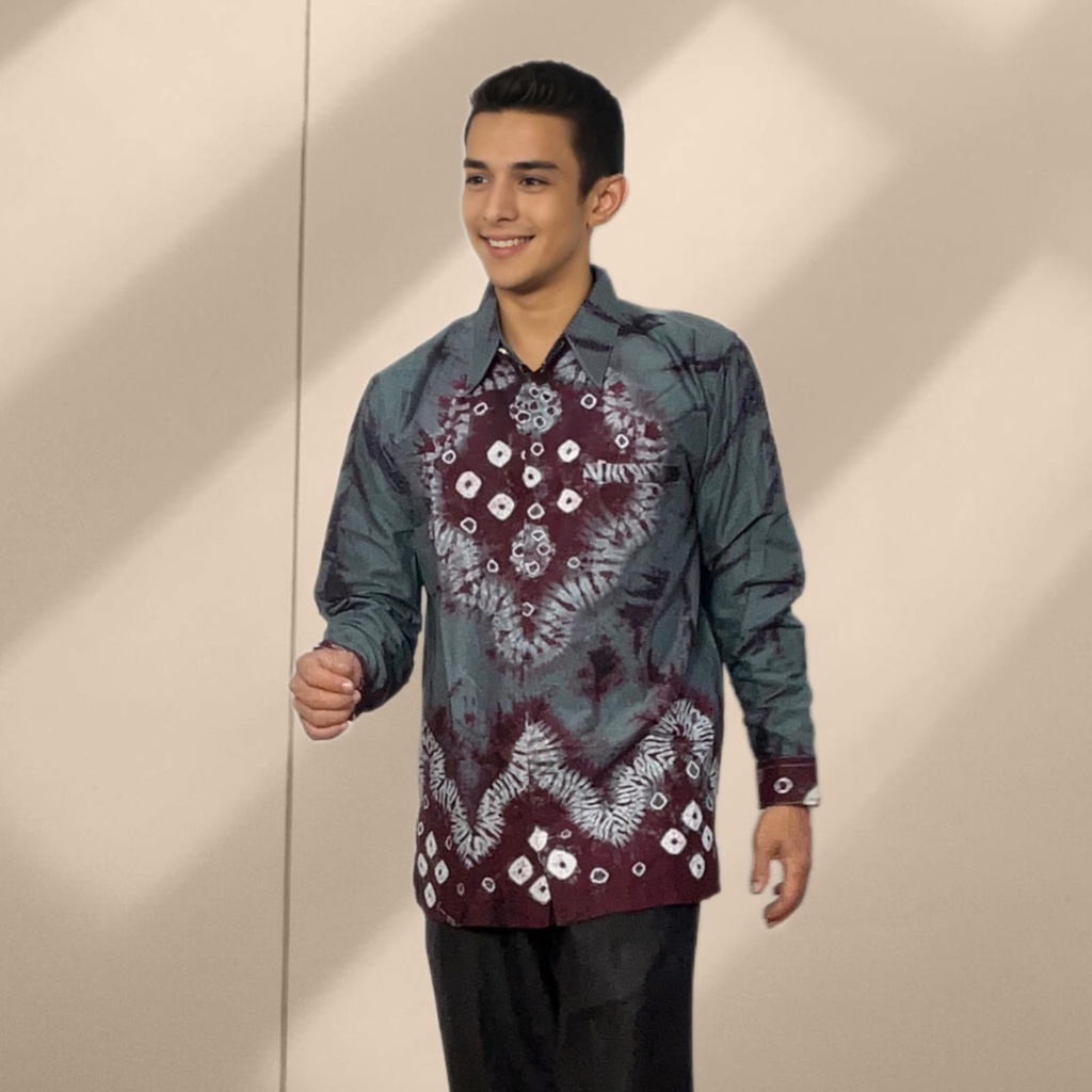 KEMEJA PRIA KATUN JUMPUTAN CASUAL RESMI BATIK ETNIK LENGAN PANJANG