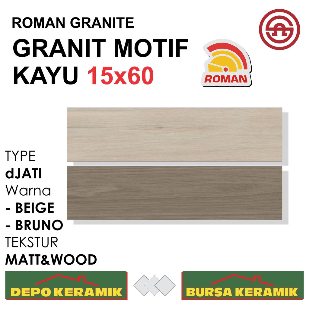 Granit Motif Kayu 15x60 dJATI SERIES -ROMAN- Matt&amp;Wood