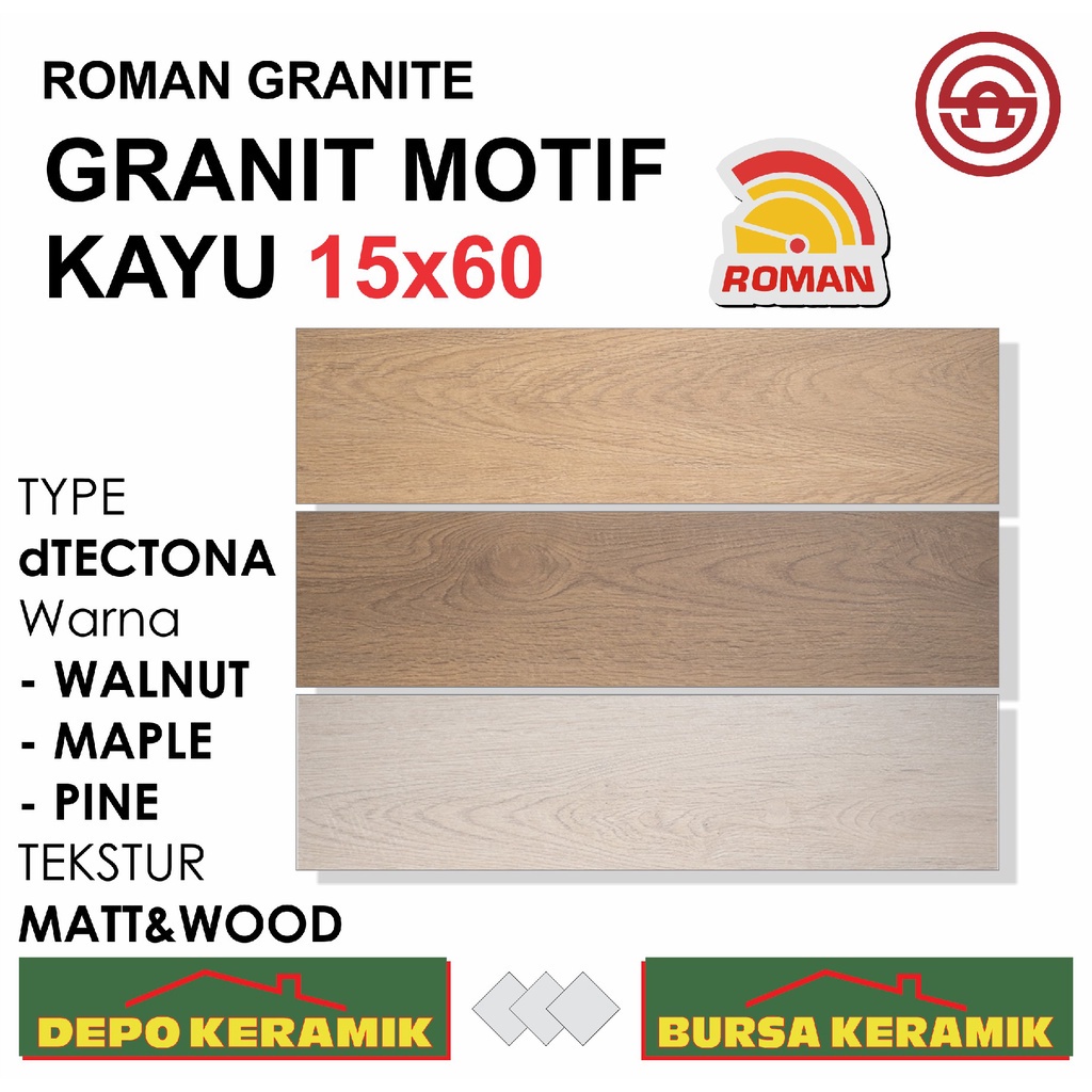 Granit Motif Kayu 15x60 dTECTONA SERIES -ROMAN- Matt&amp;Wood