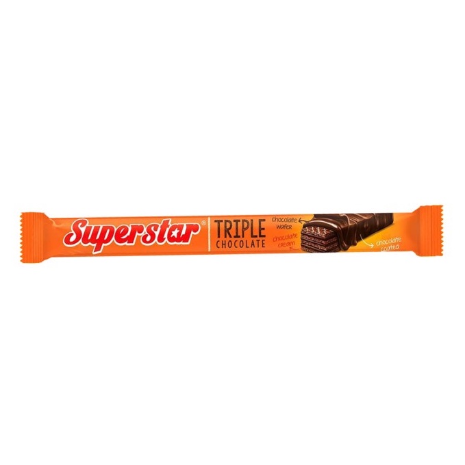 

Wafer Superstar Triple Cokelat Wafer Coklat 16gr