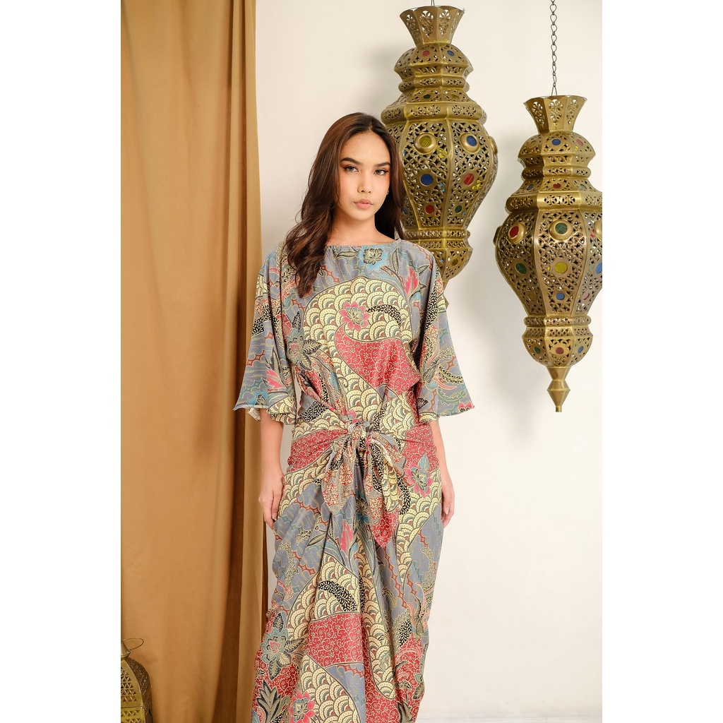 Kaftan Abaya Batik Ikat Modern Wave series by Nazya