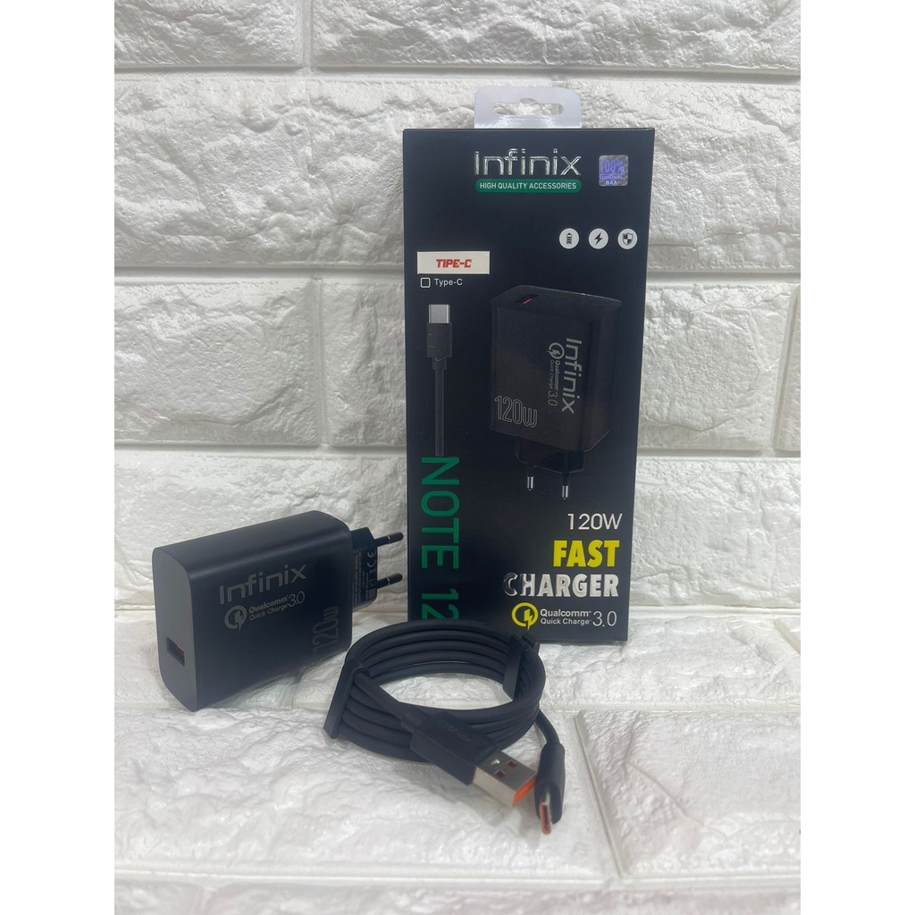 Charger Infinix Infinik Note 12i 120W Full Black Support Fast Charging