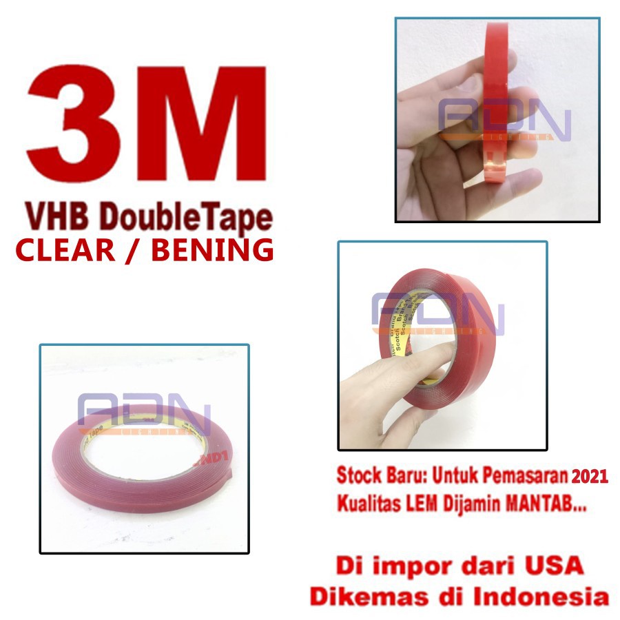 

3M Doubel Tape Bening Clear VHB 6MM 8MM 12MM 24MM PERMANEN AKRILIK