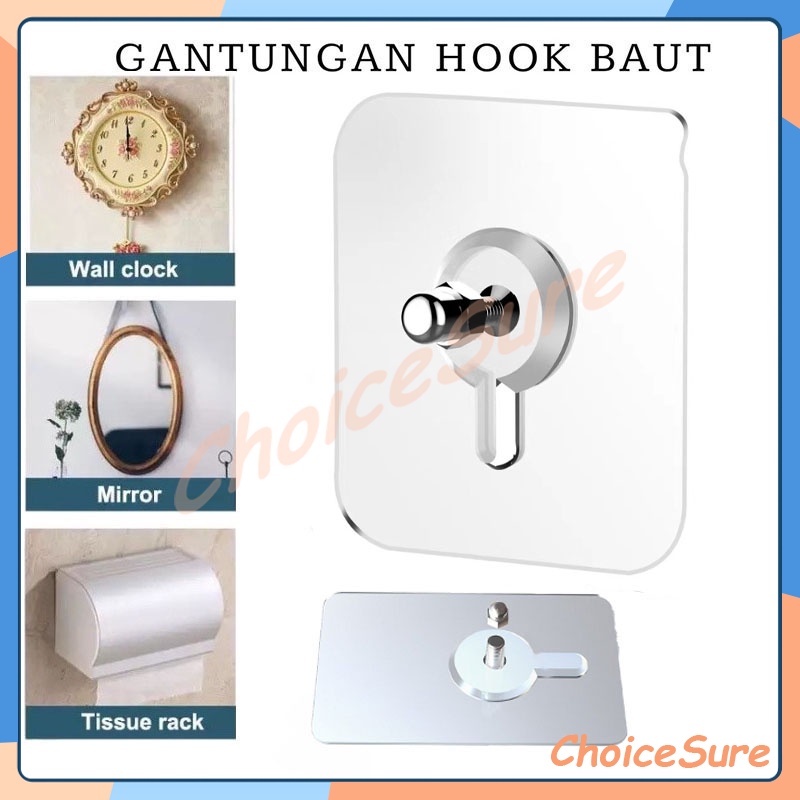 GANTUNGAN HOOK PAKU / MAGIC HOOK TANPA BOR / GANTUNGAN HOOK BAUT / TEMPELAN HOOK BAUT PAKU / MUR STI