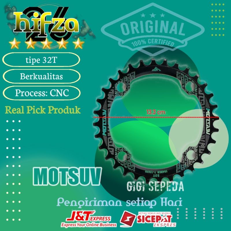 Hifza26 Gigi Sprocket Sepeda Chainring Aluminium Round 32T - 104BCD/104BCD/38T 104BCD/38T-7075-T6