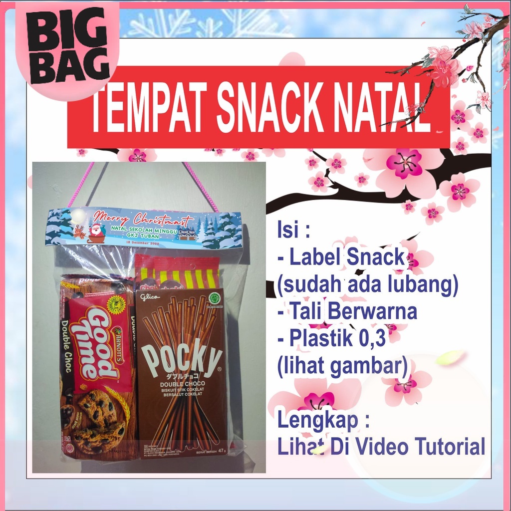 

Tas Natal label snack natal tas jinjing plastik natal bungkus jajan natal christmas Bigbag