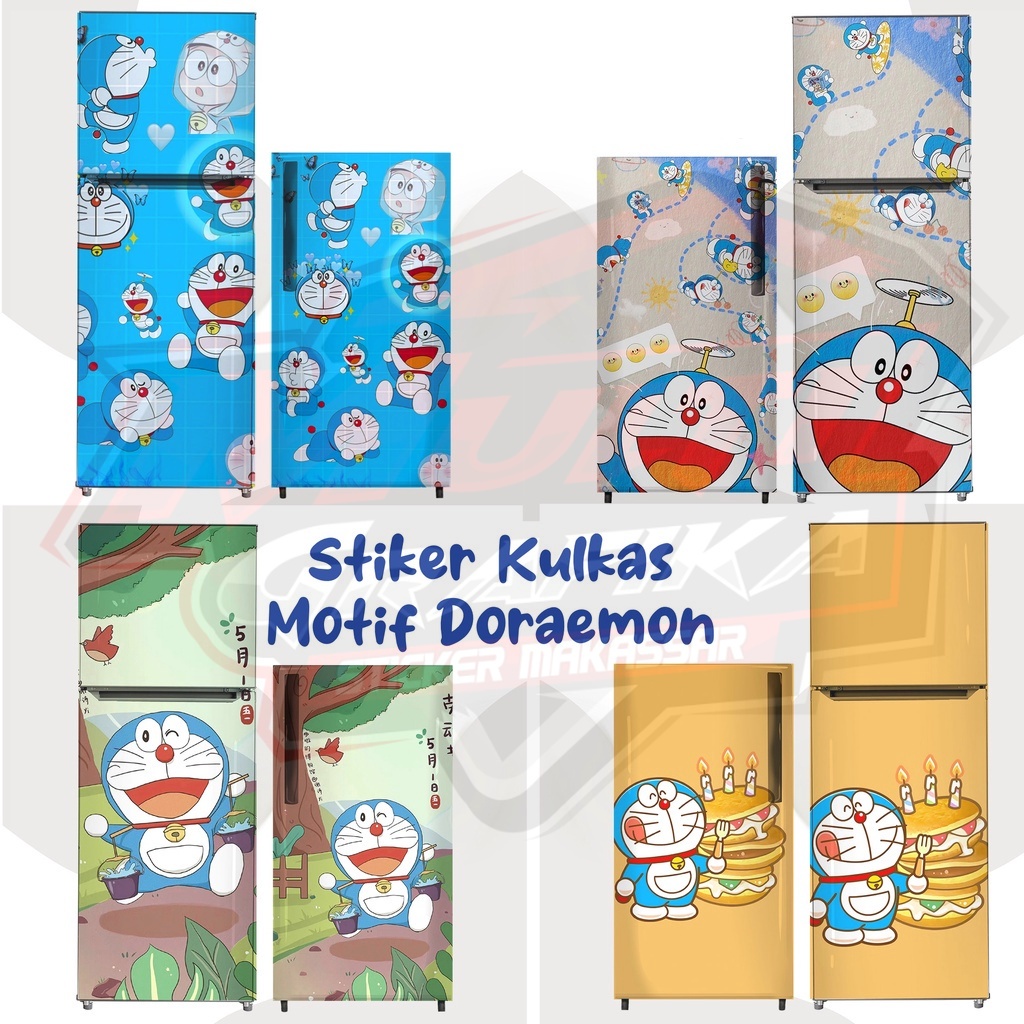 STICKER STICKER KULKAS 1 PINTU DAN 2 PINTU MOTIF KARAKTER DORAEMON Multi Stiker