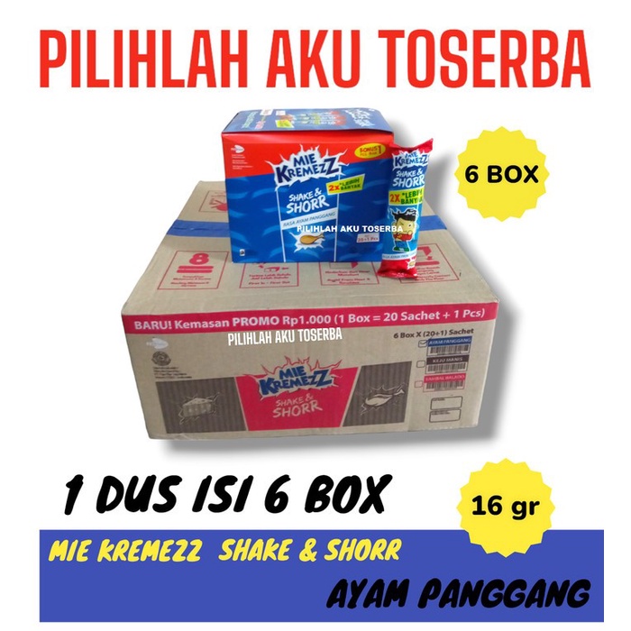 

Mie Kremezz Shake & SHORR Rasa AYAM PANGGANG BOX - ( HARGA 1 DUS )