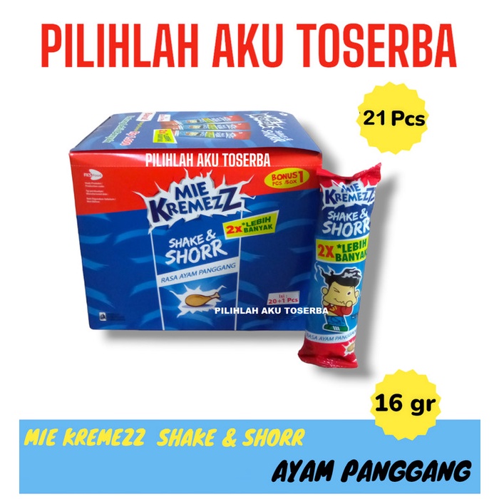 

Mie Kremezz Shake & SHORR Rasa AYAM PANGGANG BOX - ( HARGA 1 BOX )