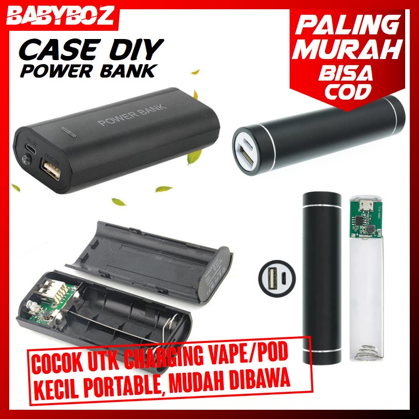 BABYBOZ - CASE POWER BANK DIY 1 SLOT 18650 PORTABLE MINI CHARGING VAPE POD / MOD CAS CHARGER POWERBA