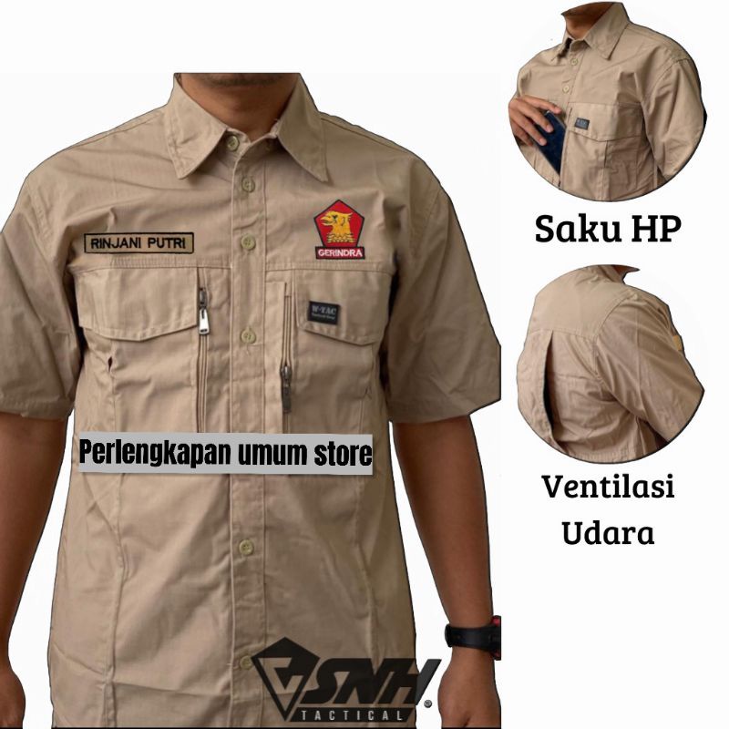 KEMEJA PARTAI GERINDRA KEMEJA GERINDRA LAPANGAN KEMEJA TAHTIKAL GERINDRA KEMEJA GERINDRA WARNA CREAM