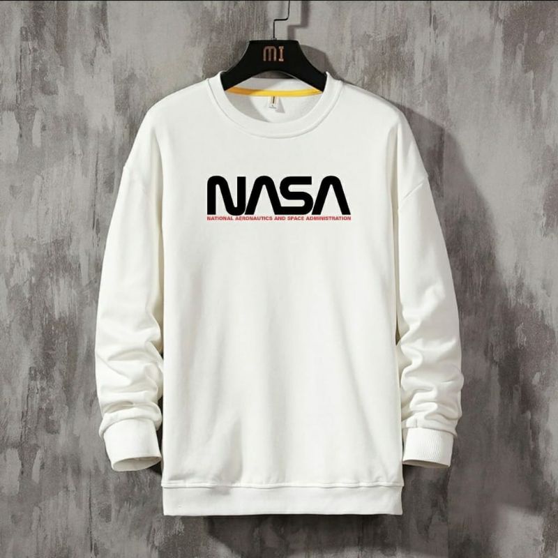 HBM-SWEATER NASA H&M CREWECK SCRIPT BAHAN BABY TERRY NASA HOODIE PRIAI JAKET NASA BISA COD
