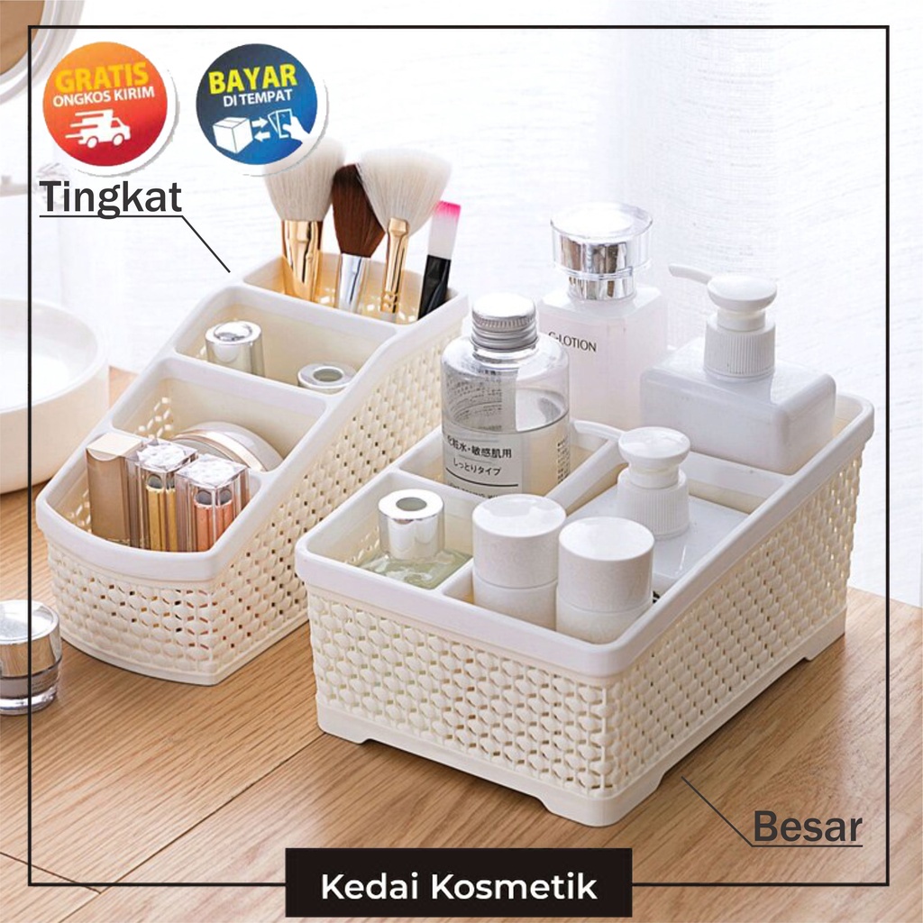 (ACEH) Rak Kosmetik Estetik | Keranjang Penyimpanan Serbaguna