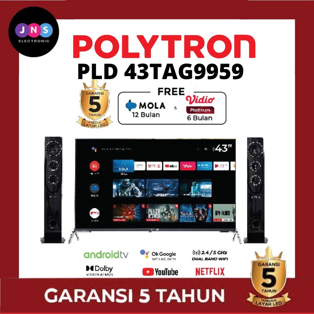 Polytron PLD43TAG9959 Smart TV LED 43 Inch FHD Android