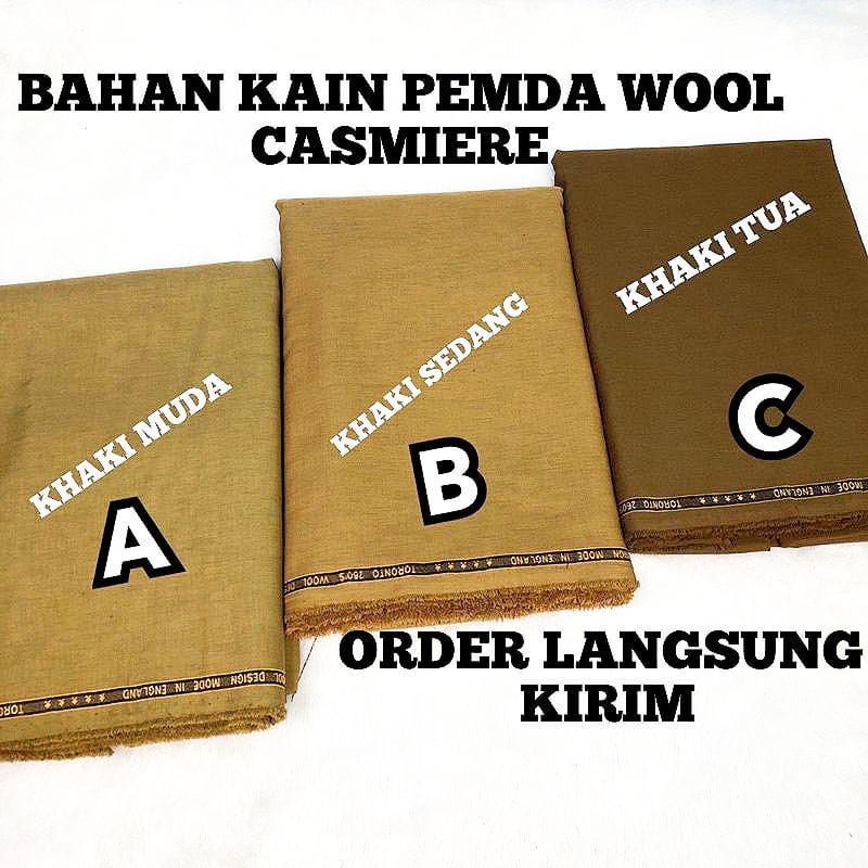 kain pemda khaki stelan kain baju seragam dinas pemda wanita/pria pdh asn bahan kain original