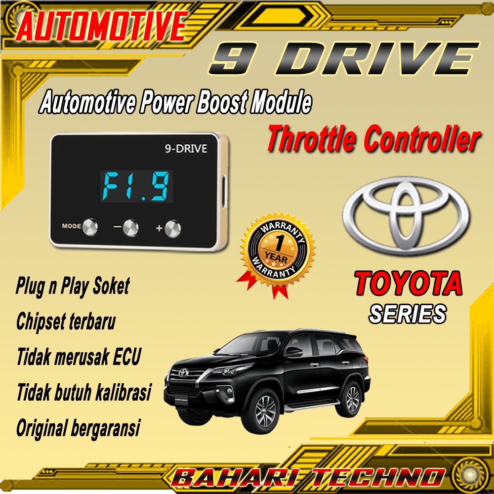 9 DRIVE TOYOTA SERIES THROTTLE CONTROLLER PIGGYBACK INNOVA FORTUNER CALYA AGYA AVANZA REMAP ECU MOBI