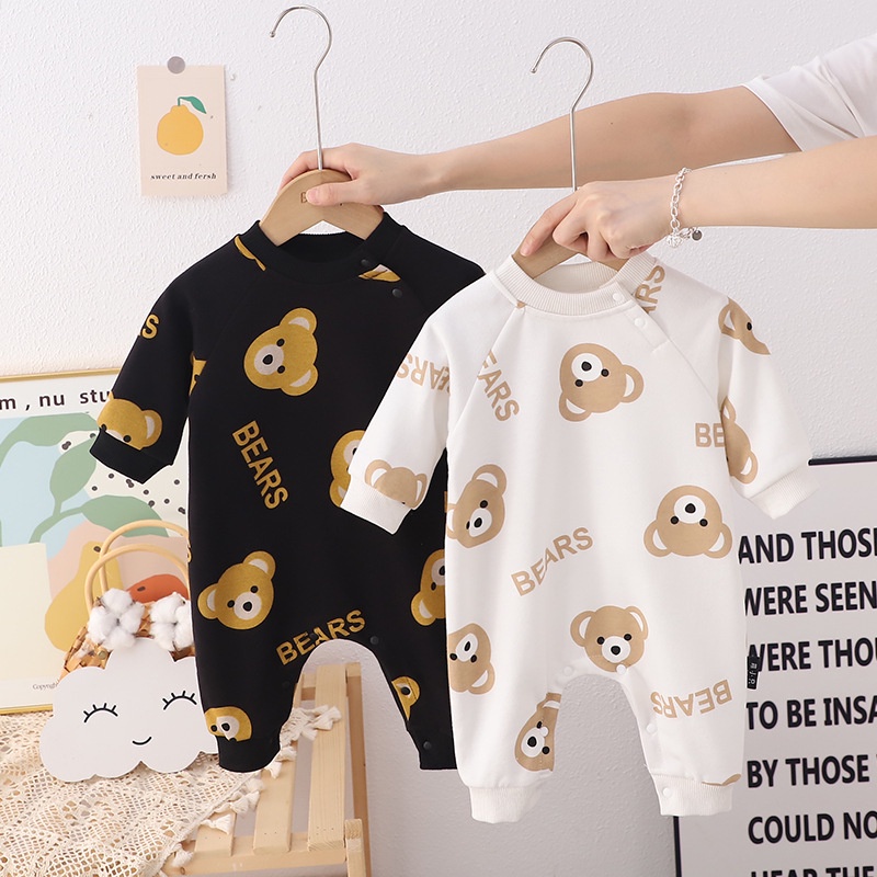 Baju Bayi lucu Import Lengan panjang motif Beruang Import KOREA baju bayi Jumper bayi Jumpsuit bayi 