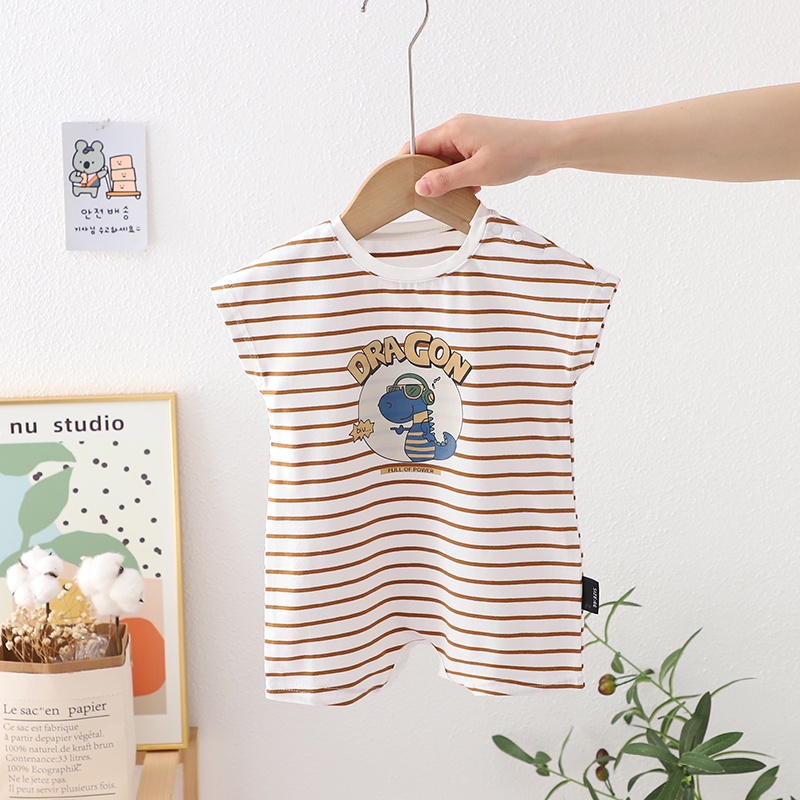 Jumper Bayi laki laki IMPORT Motif DINO Romper Bayi Unisex jumper bayi import lengan pendek